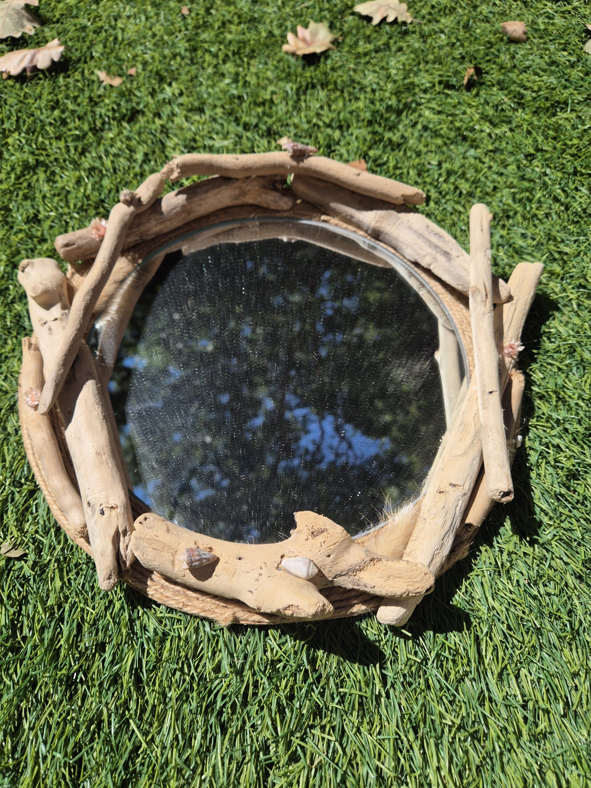 Petit miroir bois flotté