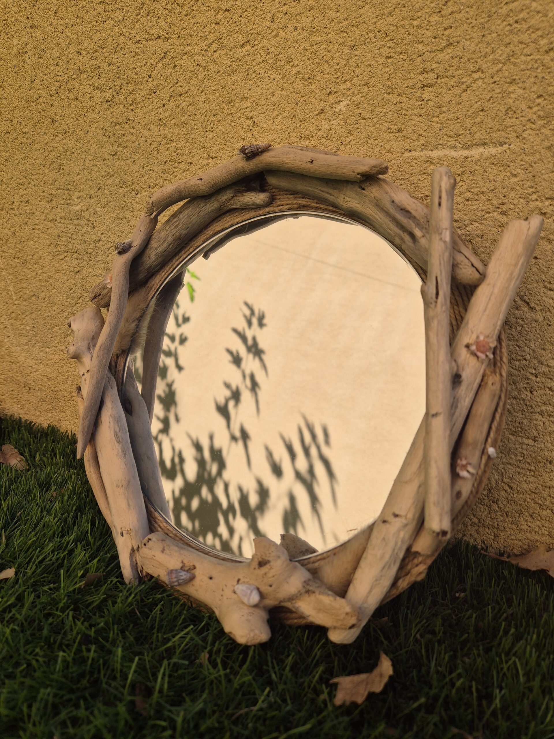 Petit miroir bois flotté